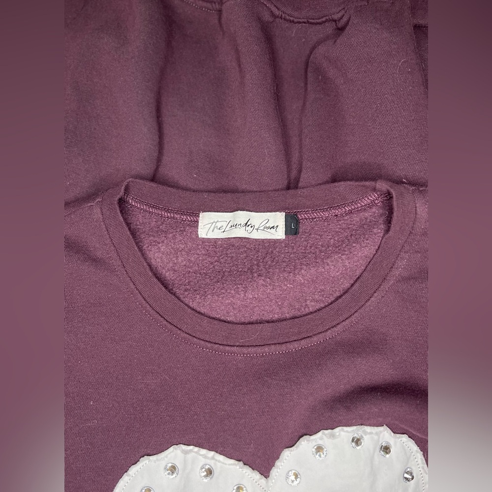 The Laundry Room Plum Sweatshirt with Heart Detail - Picture 4 of 4